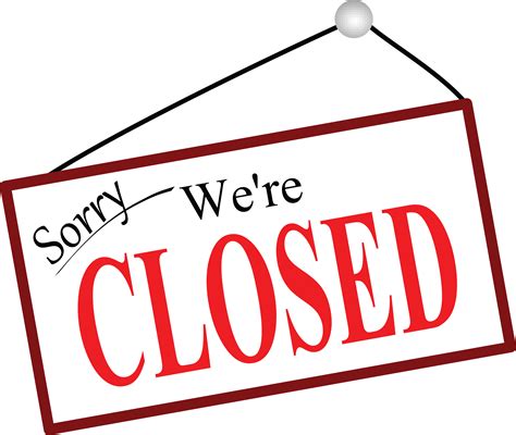 Free Clipart Of A Sorry Were Closed Sign