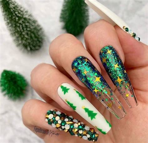 27 Top Trending Christmas Long Acrylic Nail Designs