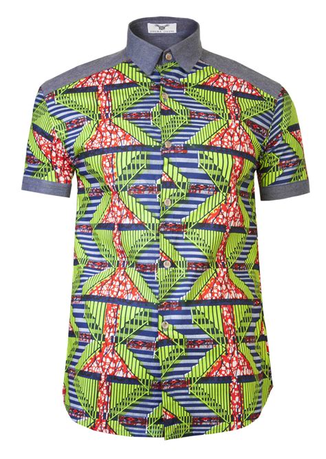 Asante Short Sleeve 3424×4832 Pixels African Print Shirt