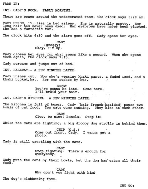 Page One ‘mean Girls 2004 Screenplay By Tina Fey Book By By