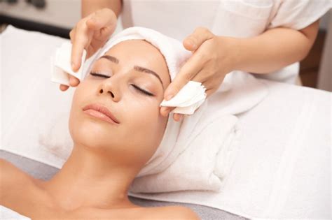 Attractive Woman Getting Face Beauty Procedures In Spa