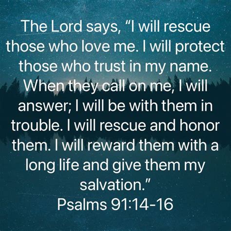 The Lord Saysi Will Rescue Those Who Love Me I Will Protect Those Who