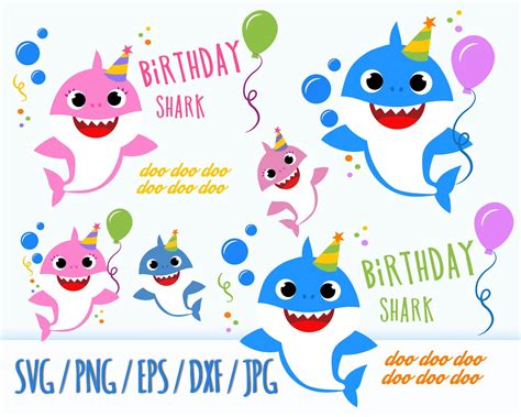 Baby Shark Svg Bundle Baby Shark Birthday Svg Shark Fish Etsy Singapore