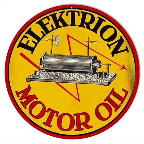 Aged Elektrion Motor Oil Garage Shop Reproduction Sign 14″ Round In