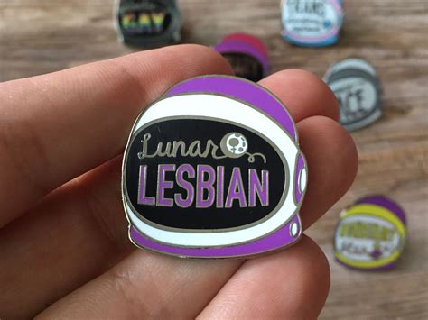 lesbian pride enamel pin lunar lesbian soft enamel space etsy