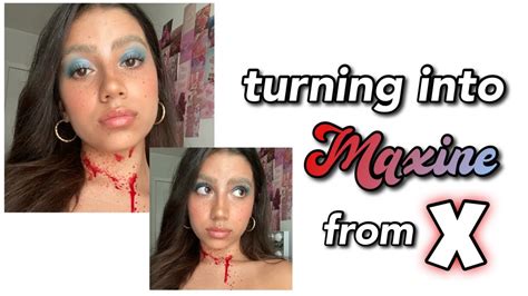 turning into maxine from “x” halloween makeup tutorial youtube
