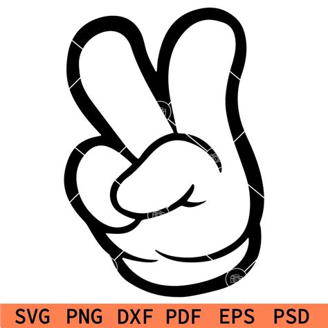Mickey Mouse Peace Sign Svg Minnie Mouse Peace Sign Svg Disney Peace