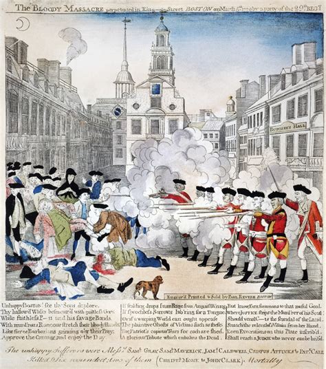 Boston Massacre 1770 Ncolored Engraving 1770 By Paul Revere Plagiarized
