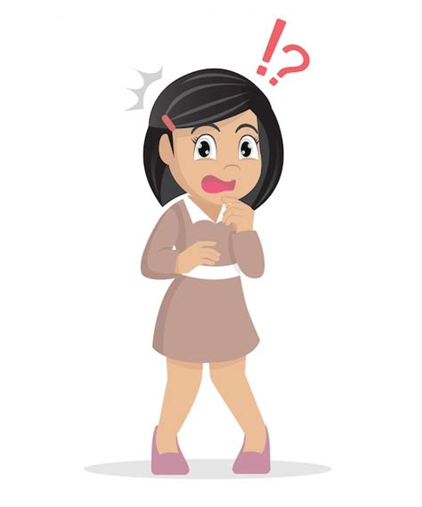 Shocked Young Girl Premium Vector