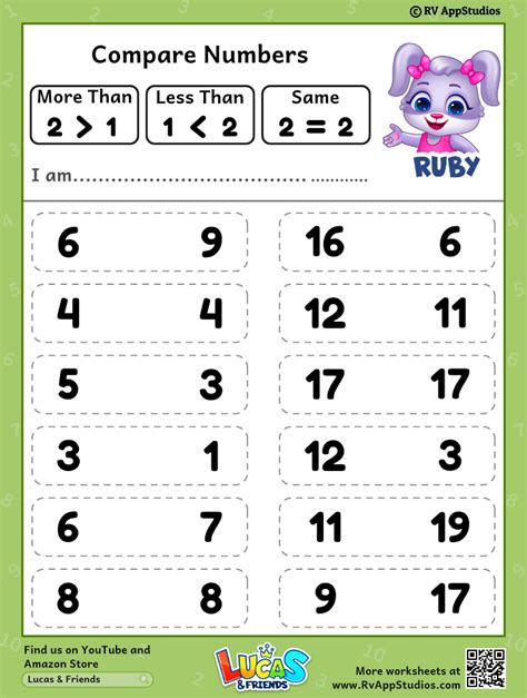 Compare Number Worksheet For Kids Free Printable To Practice Maths