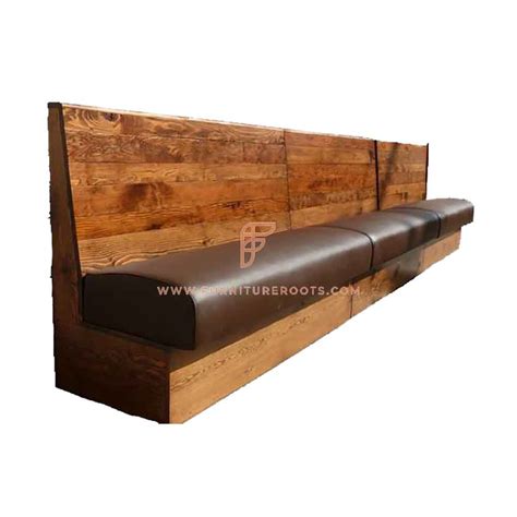 Buy Fr Restaurant Booths Series Solid Wood Wall Bench With Welted