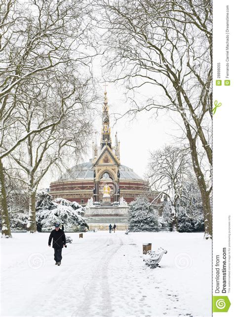 Londres Reino Unido 21 De Janeiro Hyde Park Cobriu Na Neve Com O