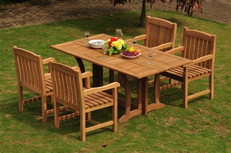 Teak Dining Set 4 Seater 5 Pc 69 Warwick Console Folding Dining Rectangle Table And 4 Devon