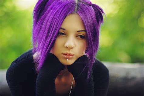 women, Dyed Hair, Face, Piercing Wallpapers HD / Desktop and Mobile Backgrounds