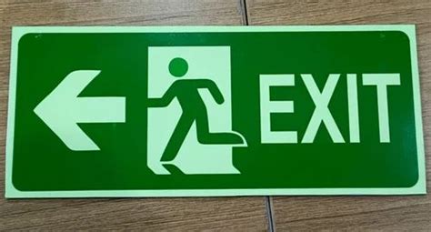 Rectangular Green White X Cm Emergency Fire Exit Sign For Industrial At Rs Piece In Chennai