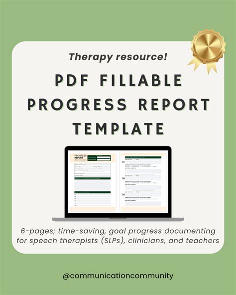Fillable Progress Report Template For Speech Therapy