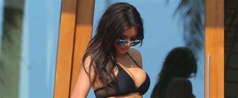 Kim Kardashian In A Black Bikini In Thailand POPSUGAR Celebrity