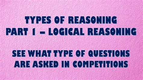Types Of Reasoning Part 1 Logical Reasoning Youtube