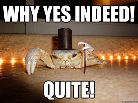 Why Yes Indeed Quite Fancy Crab Quickmeme