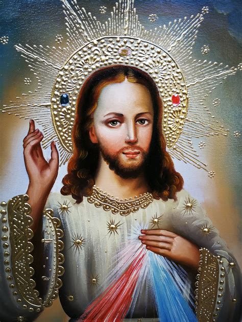 Divine Mercy Lord Of The Divine Mercy Jesus Painting Etsy