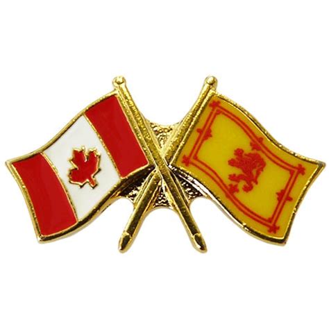 Canada Scottish Standard Crossed Pin Crossed Flag Pin Friendship Pin