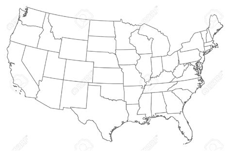 Usa States Outline Map Blank Map States Outline State United Usa Maps Print Coloring