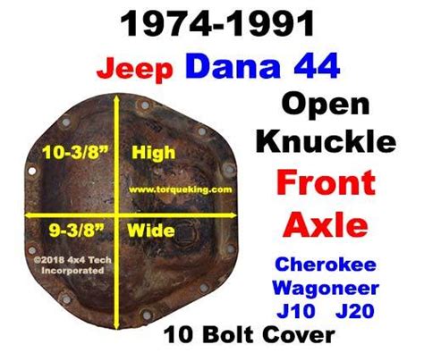 Dana 44 Axle Identification 1974 1991 Jeep J Series Front Axle