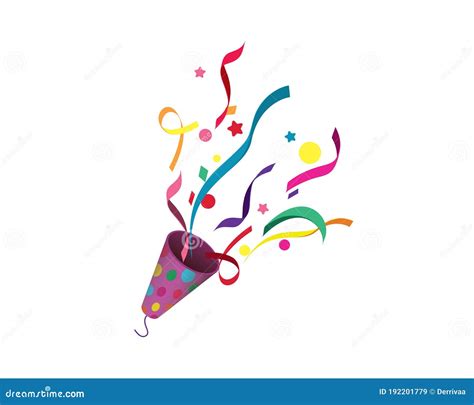 Exploding Party Popper With Confetti Illustration Stock Vector