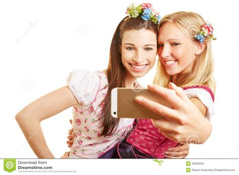 Deux Femmes Prenant Le Selfie Photo Stock Image Du Fille Joie 42603034