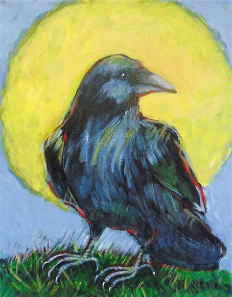 New Raven Full Moon Painting New Raven Full Moon Fine Art Print