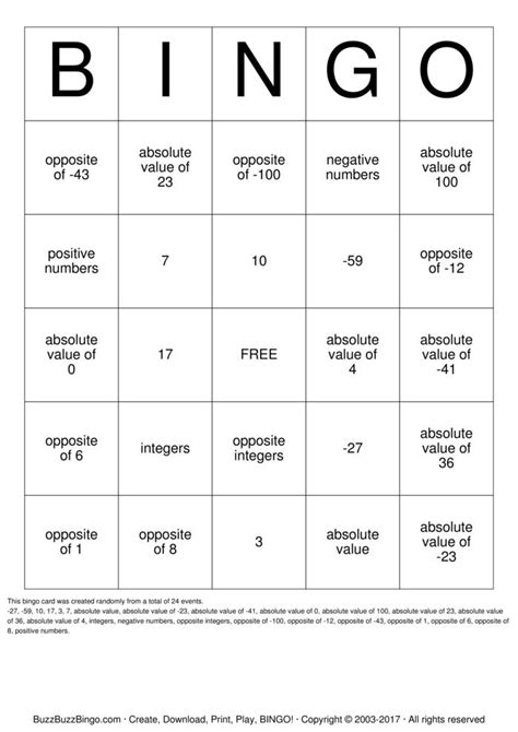 6th Grade Math Bingo Cards To Download Print And Customize 6th