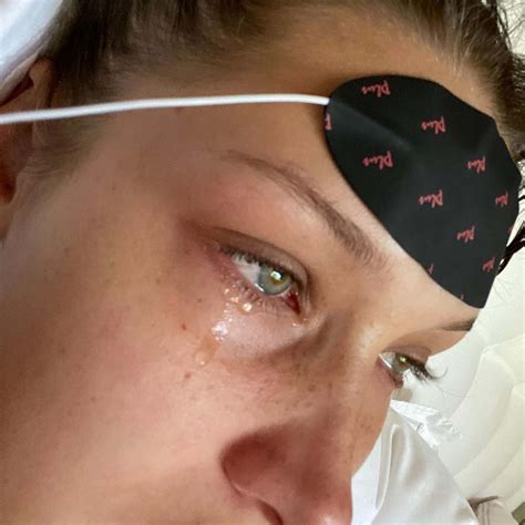 bella hadid shares selfies of herself crying on social media