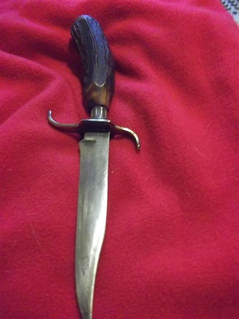 Old Antique Sheffield Hunting Fighting Bowie Knife Facas Artesanais
