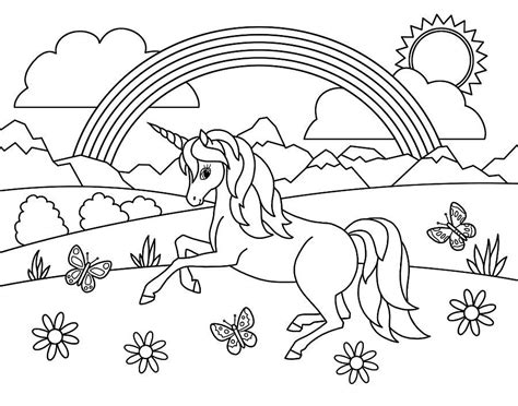 Coloriage licorne arc en ciel  Dessins à colorier et à imprimer