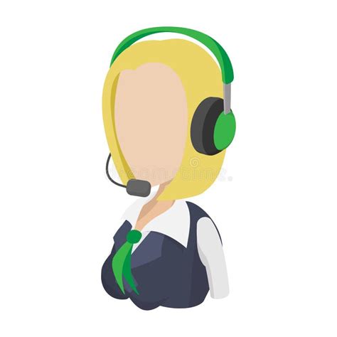 Support Phone Operator In Headset Icon Stock Vector Illustration Of