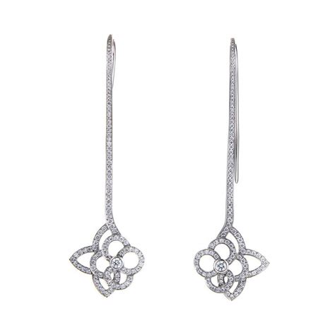 Louis Vuitton Diamond Gold Flower Dangle Earrings At Stdibs Dangle