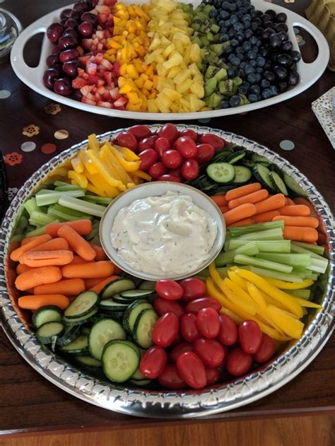 Healthy And Fresh Homemade Fruits And Vegetable Platter Ready To Be
