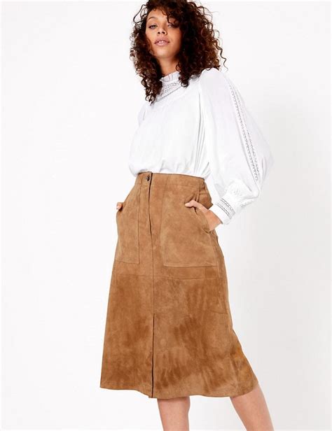Marks And Spencer Suede A Line Midi Skirt How To Wear Suede For