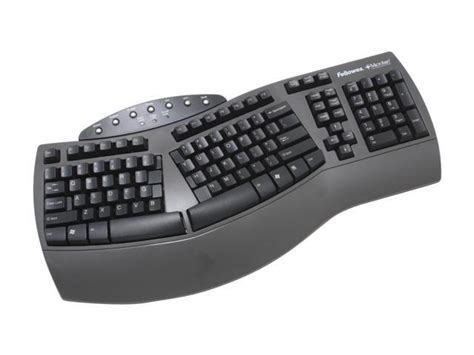 Fellowes Microban Split Design Keyboard 98915 Black Wired Keyboard