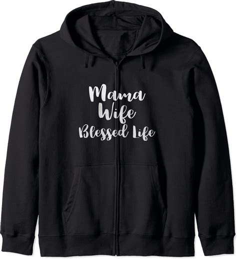 Mama Wife Blessed Life Trendy Handwritten Typography T