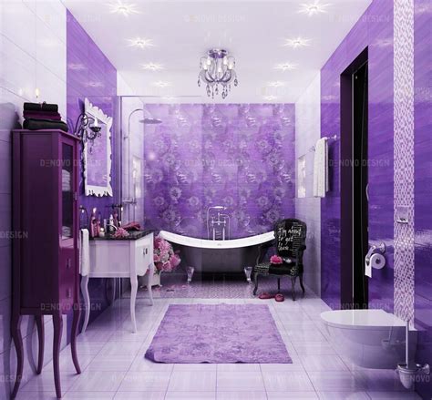A purple bathroom will add character to your entire home. Fabulous & Colorful Vibrant Bathrooms Ideas You have to ...