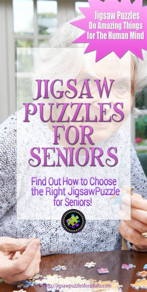 Jigsaw Puzzles For Seniors Especially For Older Adults