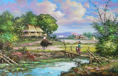 Landscape X By Gonzales Art Philippines Oil Painting Art Landscape Painting Tutorial
