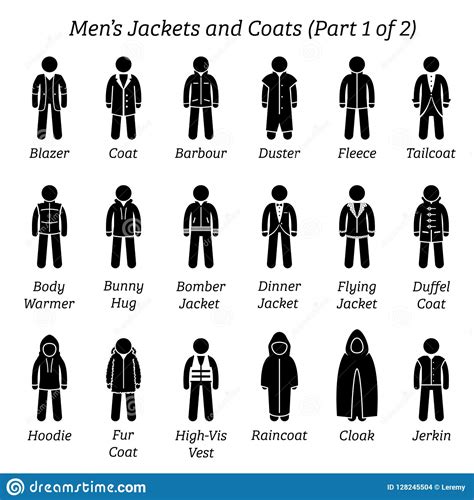 All Men Jackets And Coats Designs Stock Vector