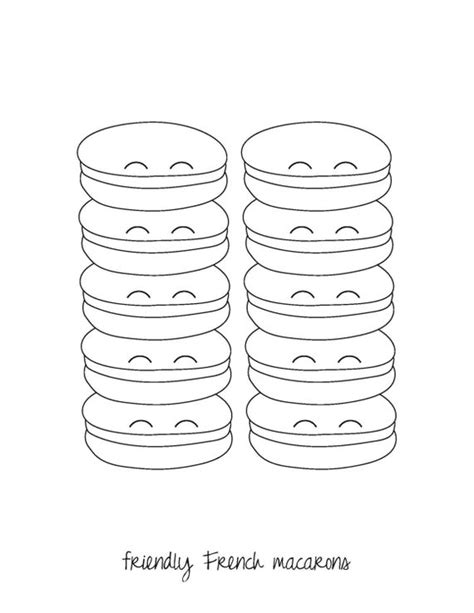 Items Similar To Downloadable Coloring Page Friendly French Macarons