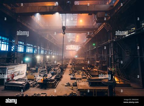 Metallurgical Plant Or Steel Foundry Factory Large Workshop Interior