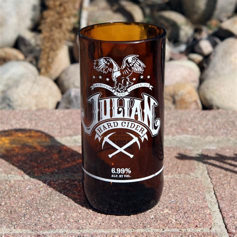 Julian Hard Cider 16 Oz Beer Glass Made From A Repurposed Bottle