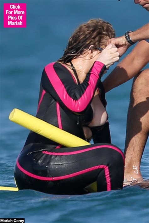 Mariah Carey Desnuda Pillada En Una Playa Con Las Tetas Fuera CromosomaX