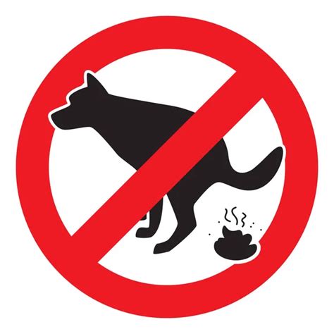 Dog Pooping Icon Vector Illustration Pet Poop Forbidden Sign — Stock