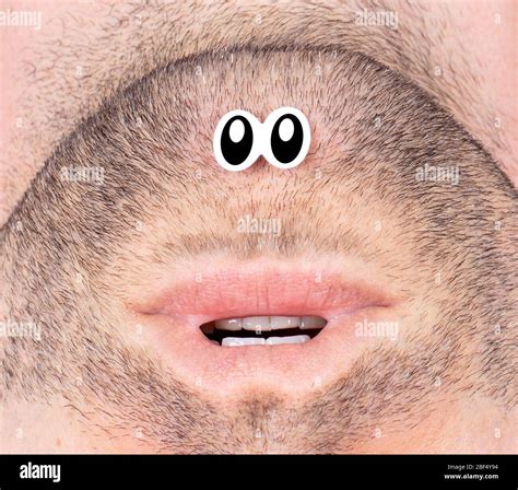 Funny Image Of A Mouth And Fake Eyes Weird Looking Character Close